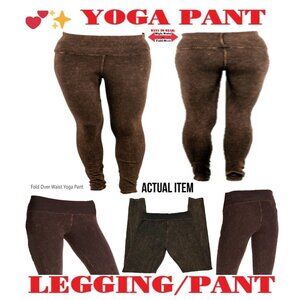 🛑BULLY High Waist ➕🆒 LEGGING PANT Fold Over SLIM LEG Mineral Wash 💸BUY NOW‼️